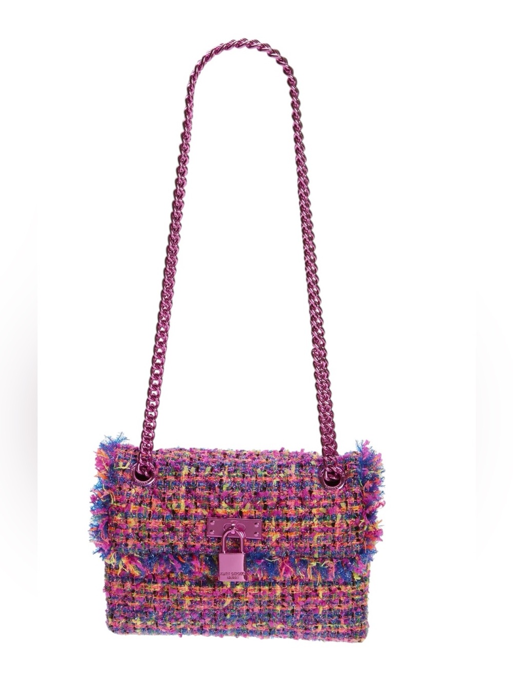 Kurt Geiger London Tweed Mini Bixton Shoulder Bag – Fuchsia Multi NWT
